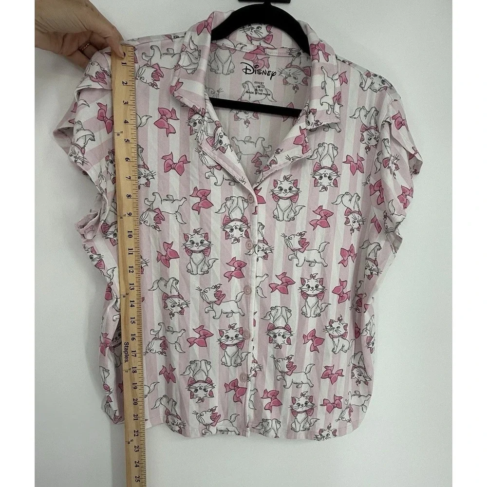 Disney Aristocats Pajama Top Woman Medium Pink Cats Marie Girly Nostalgia Soft - Picture 3 of 6